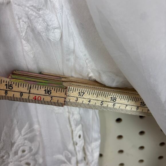 Angela Moda Italy White Silk Off-Shoulder Blouse Fairycore Whimsical - Picture 8 of 9